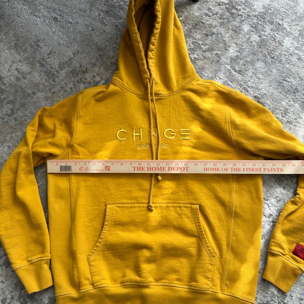 CHNGE mustard yellow hoodie size large